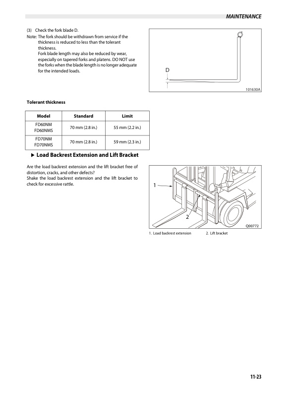 Mitsubishi FD60NM, FD60NMS, FD70NM, FD70NMS Operation and Maintenance Manual 99700-17120 5 Mitsubishi FD60NM, FD60NMS, FD70NM, FD70NMS Operation and Maintenance Manual 99700-17120 - Image 5