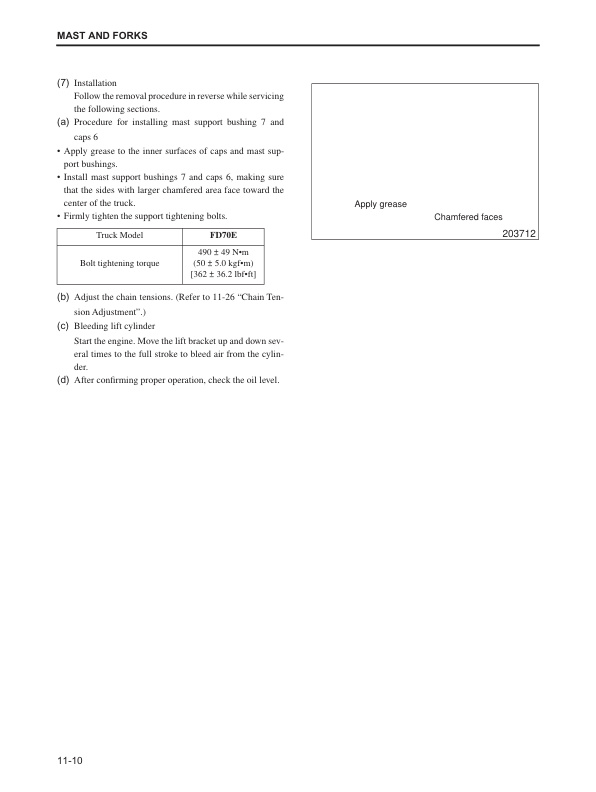 Mitsubishi FD70E Chassis, Mast and Options Service Manual 99709-71100-5