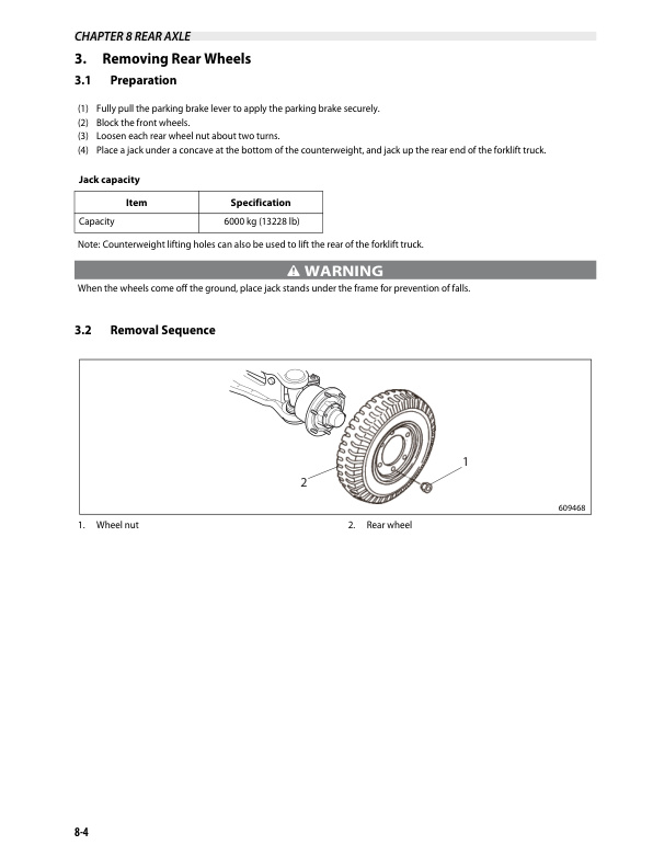 Alternative view of Mitsubishi FD70N Chassis and Mast Service Manual 99709-7A100