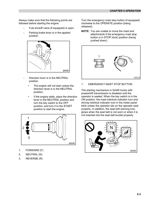 Mitsubishi FD70N1 Forklift Trucks Operation and Maintenance Manual 99700-70100 2 Mitsubishi FD70N1 Forklift Trucks Operation and Maintenance Manual 99700-70100 - Image 2