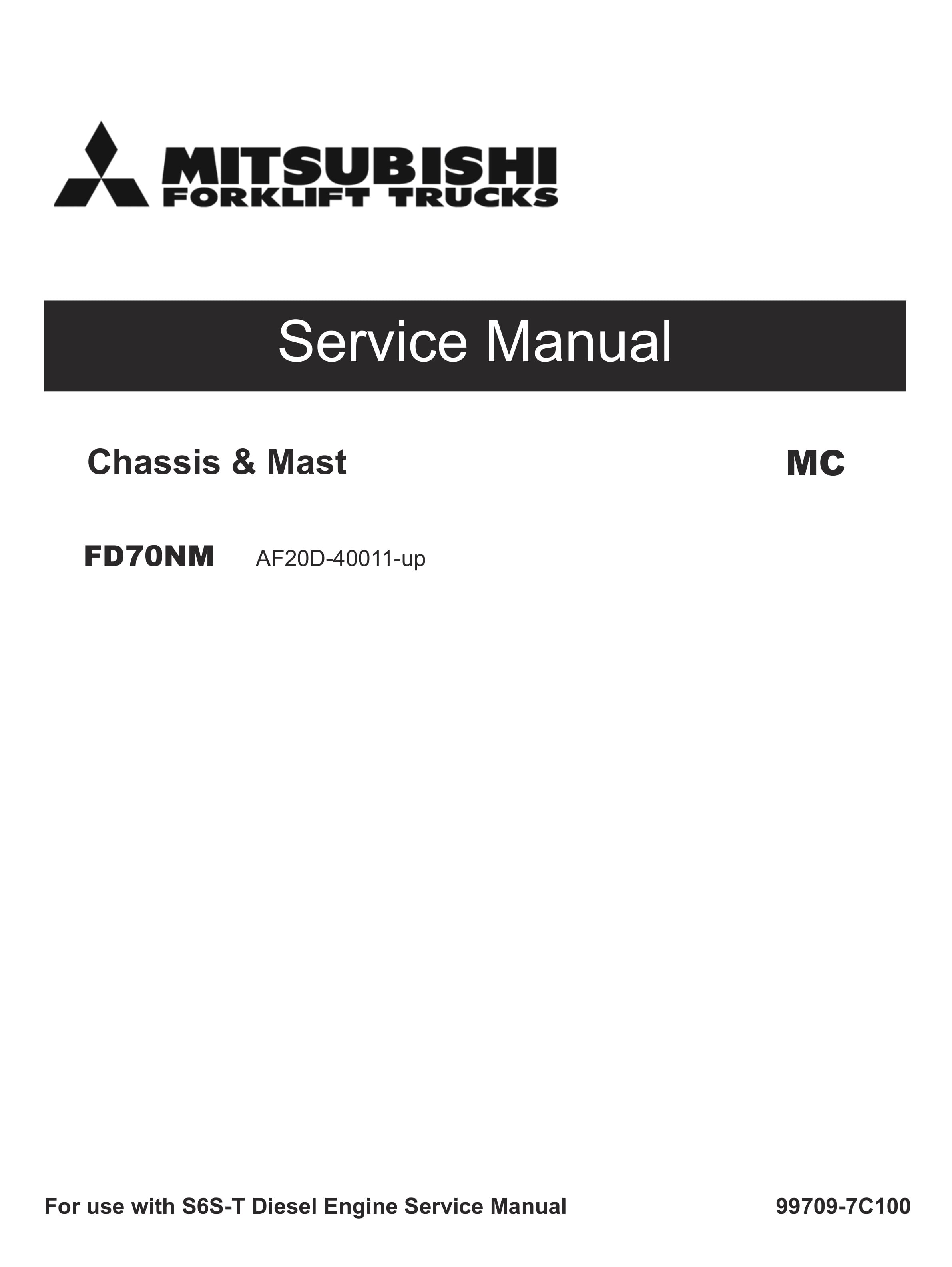 Mitsubishi FD70NM Chassis and Mast Service Manual 99709-7C100