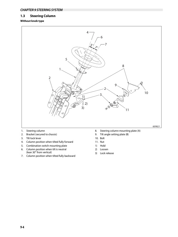 Alternative view of Mitsubishi FD70NM Chassis and Mast Service Manual 99709-7C100