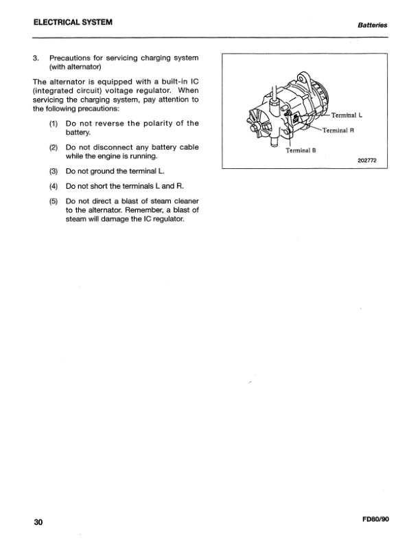 Mitsubishi FD80, FD90 Chassis and Mast Service Manual 99709-78100-2
