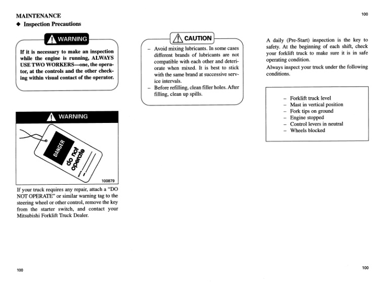 Mitsubishi FG-FD 10-35A Operation and Maintenance Manual 99710-11420 3 Mitsubishi FG-FD 10-35A Operation and Maintenance Manual 99710-11420 - Image 3