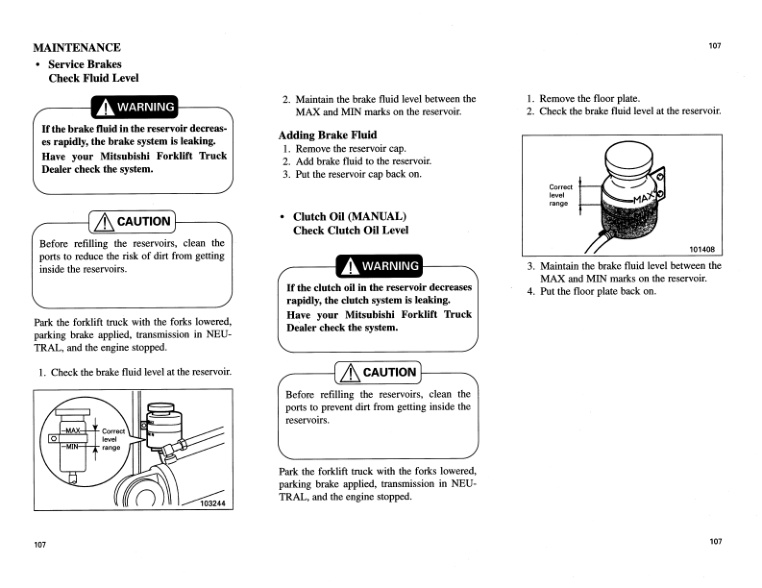 Mitsubishi FG-FD 40K-50K Operation and Maintenance Manual 99730-15110 4 Mitsubishi FG-FD 40K-50K Operation and Maintenance Manual 99730-15110 - Image 4