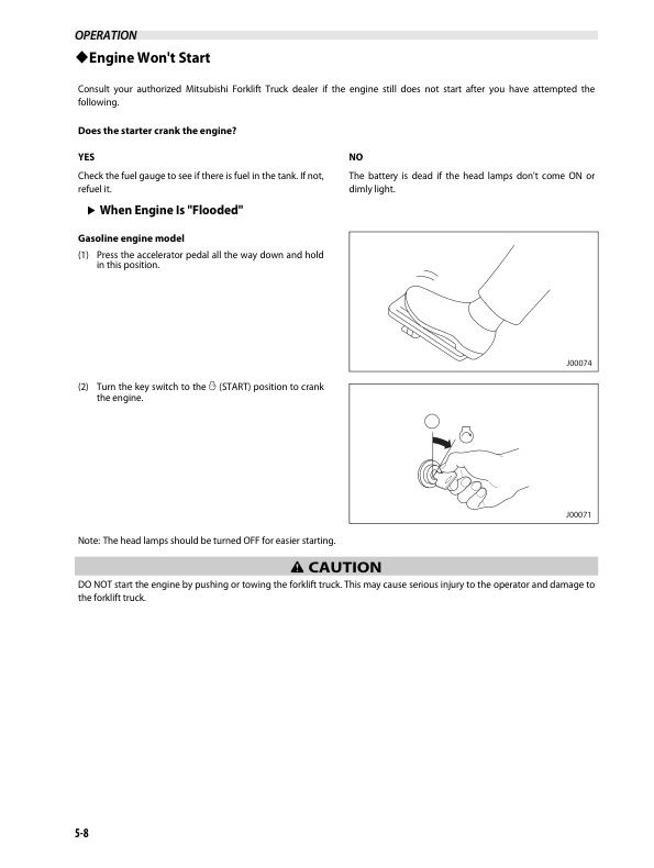 Mitsubishi FG-FD 40N-50NF Operation and Maintenance Manual 99730-16120 2 Mitsubishi FG-FD 40N-50NF Operation and Maintenance Manual 99730-16120 - Image 2