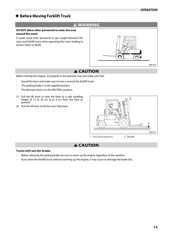 Mitsubishi FG-FD 40N-55N Operation and Maintenance Manual 99730-1E140 2 Mitsubishi FG-FD 40N-55N Operation and Maintenance Manual 99730-1E140 - Image 2