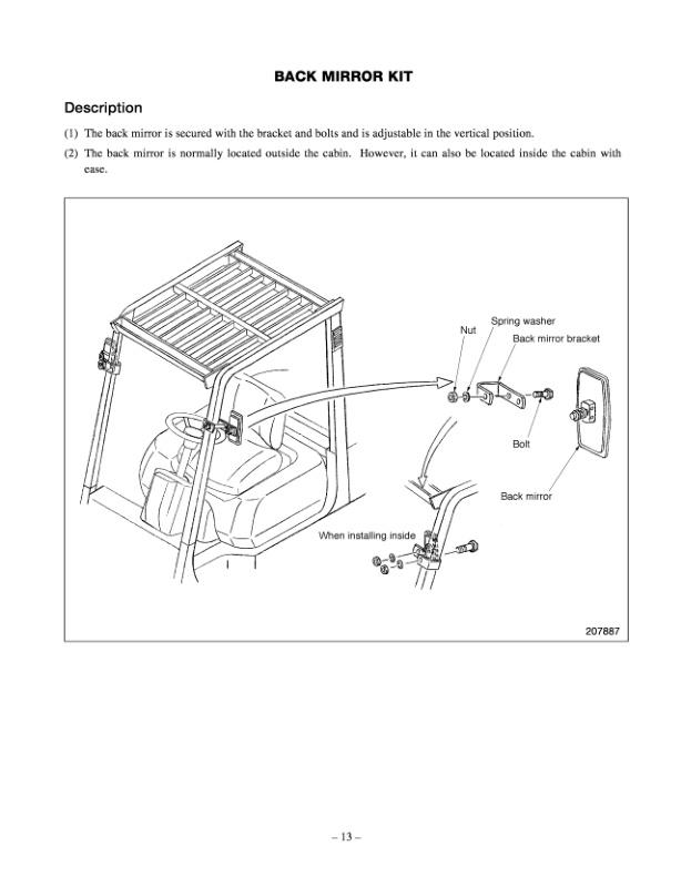 Alternative view of Mitsubishi FG15K-35K, FD20K-35K Options Supplement Service Manual 99719-91100