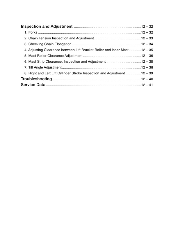 Mitsubishi FG15N-35N, FD20N-35N Chassis and Mast Service Manual 99719-79110 5 Mitsubishi FG15N-35N, FD20N-35N Chassis and Mast Service Manual 99719-79110-5