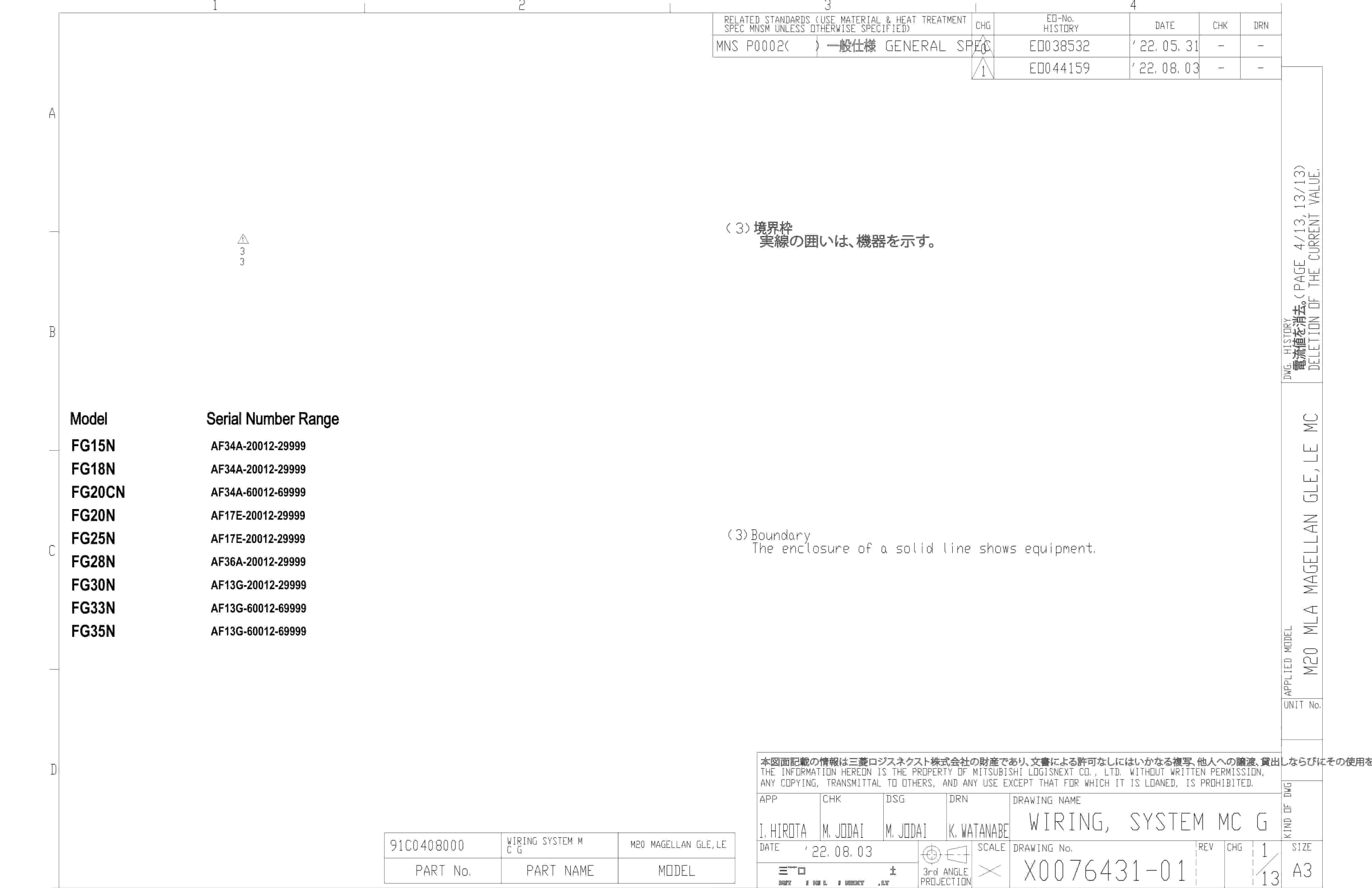 Mitsubishi FG15N to FG35N Circuit Diagrams SMFEA-AF13G-220S