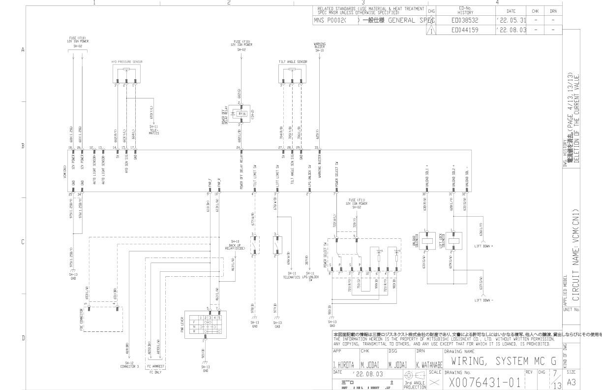 Mitsubishi FG15N to FG35N Circuit Diagrams SMFEA-AF13G-220S-2