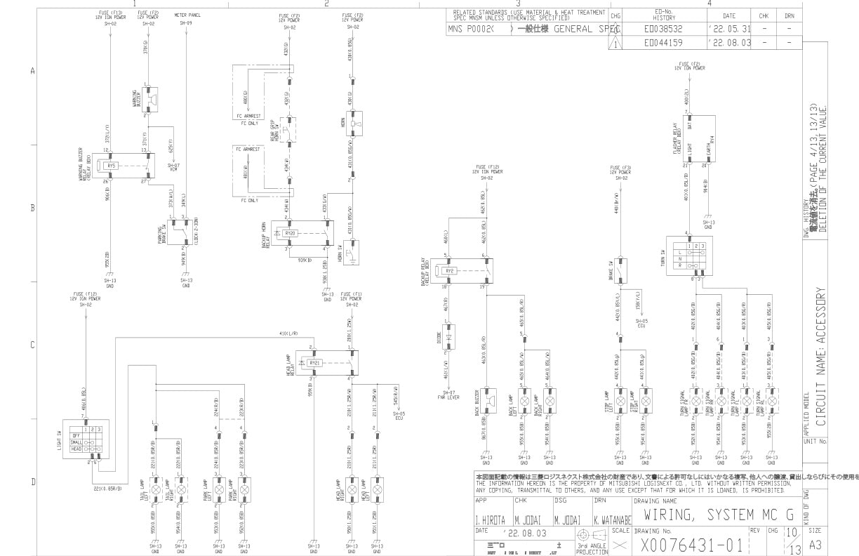 Mitsubishi FG15N to FG35N Circuit Diagrams SMFEA-AF13G-220S-4