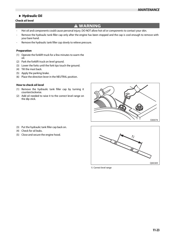 Mitsubishi FG20S-30S, FD20HS-30HS Operation and Maintenance Manual 99720-10110-4