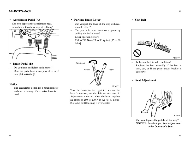 Mitsubishi FGC15K, FGC18K, FGC20K, FGC20K HO, FGC25K, FGC25K HO, FGC30K Operation and Maintenance Manual 99710-70140-3