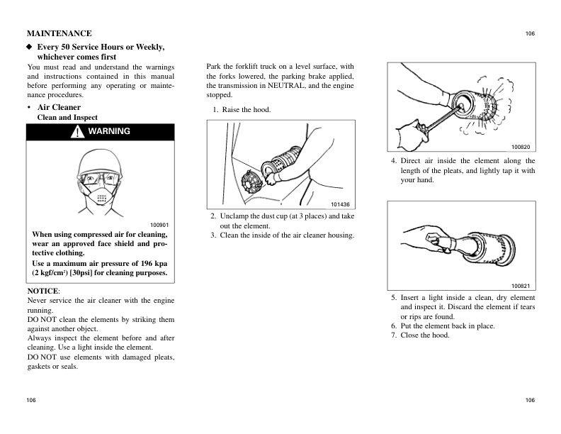 Mitsubishi FGC15K, FGC18K, FGC20K, FGC20K HO, FGC25K, FGC25K HO, FGC30K Operation and Maintenance Manual 99710-70140-4