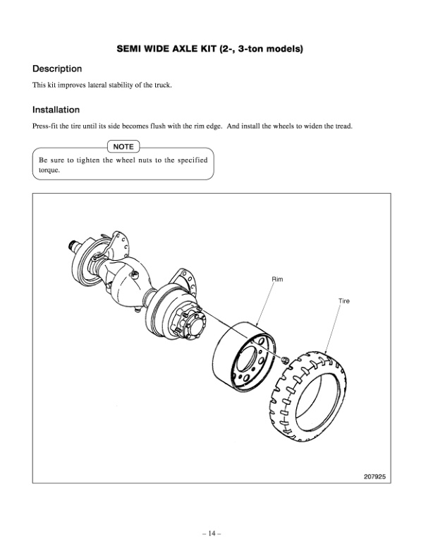 Mitsubishi FGC15K to FGC30K Options Supplement Service Manual 99739-91100 3 Mitsubishi FGC15K to FGC30K Options Supplement Service Manual 99739-91100-3