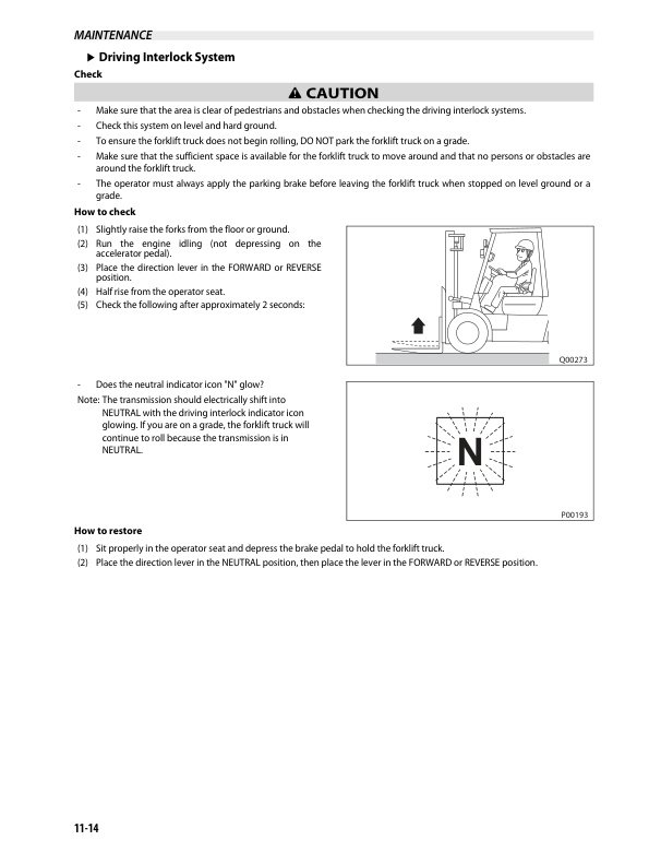 Mitsubishi FGC35K to FGC70K-STC Operation and Maintenance Manual 99730-76120-4