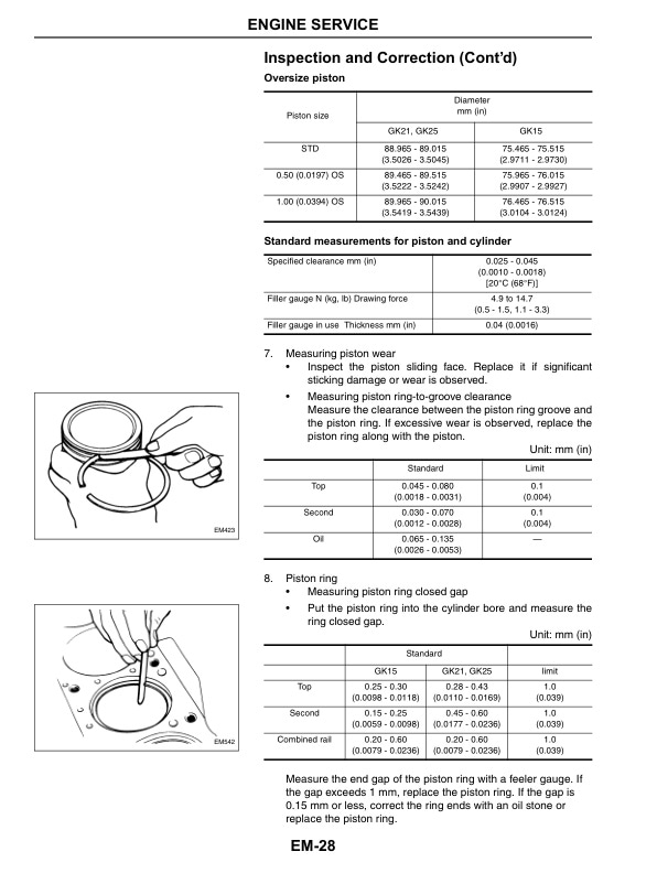 Mitsubishi GK15, GK21, GK25 Engine Carburetor Type Service Manual 99789-73100-2
