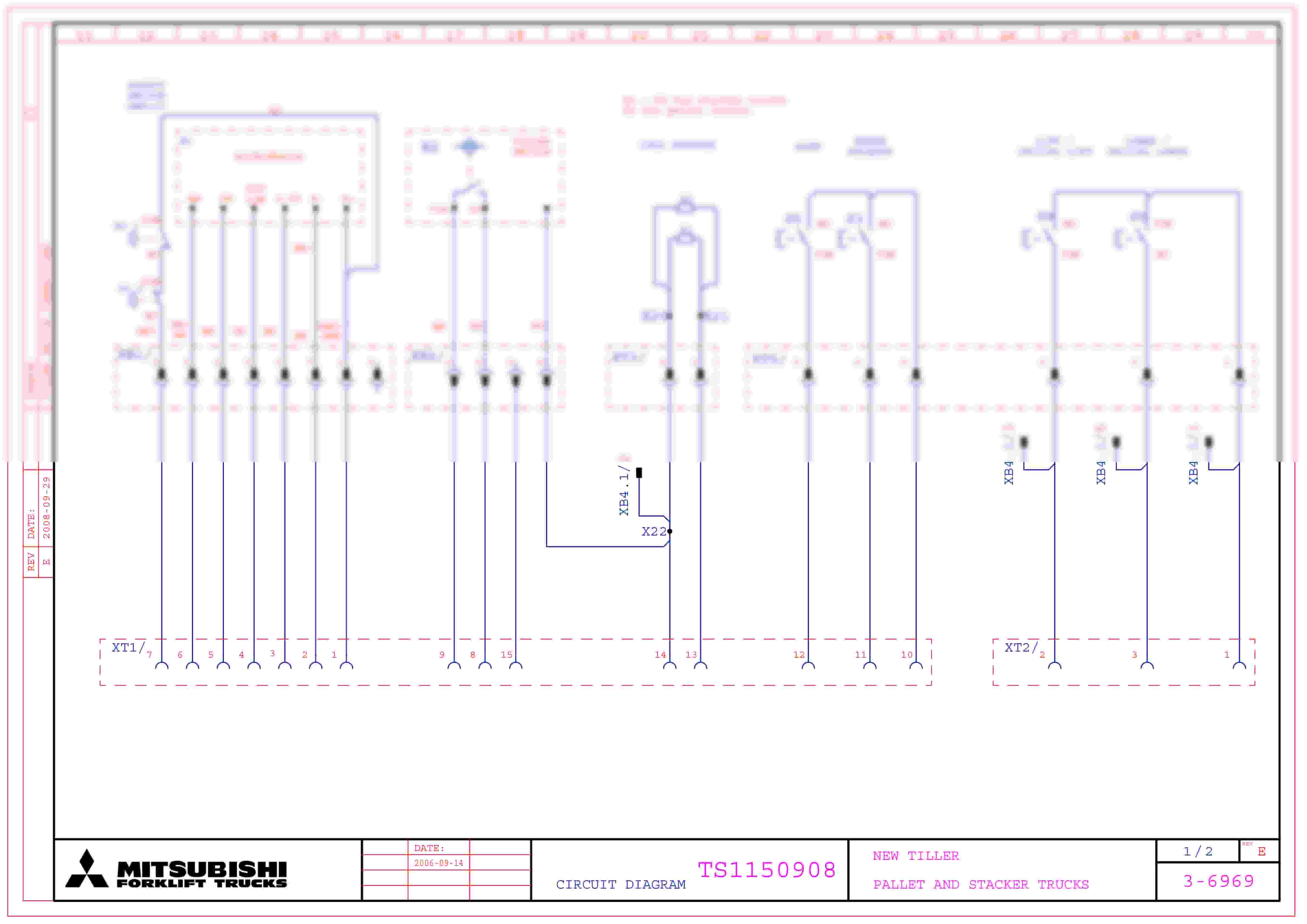 Mitsubishi New Tiller Pallet and Stacker Trucks Electrical Diagrams TS1150908
