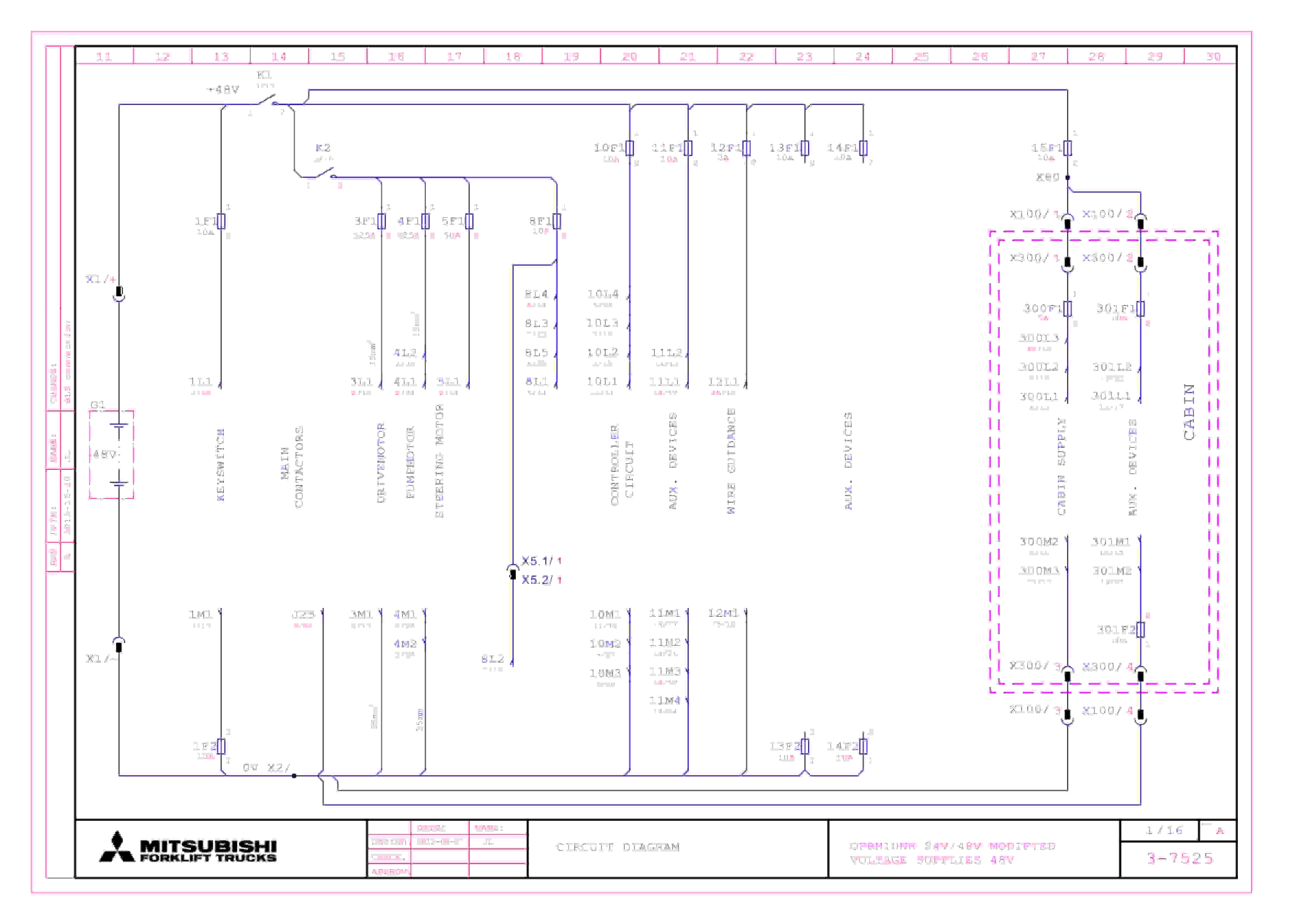 Mitsubishi OPBH10NH 24V-48V Modified Circuit Diagrams