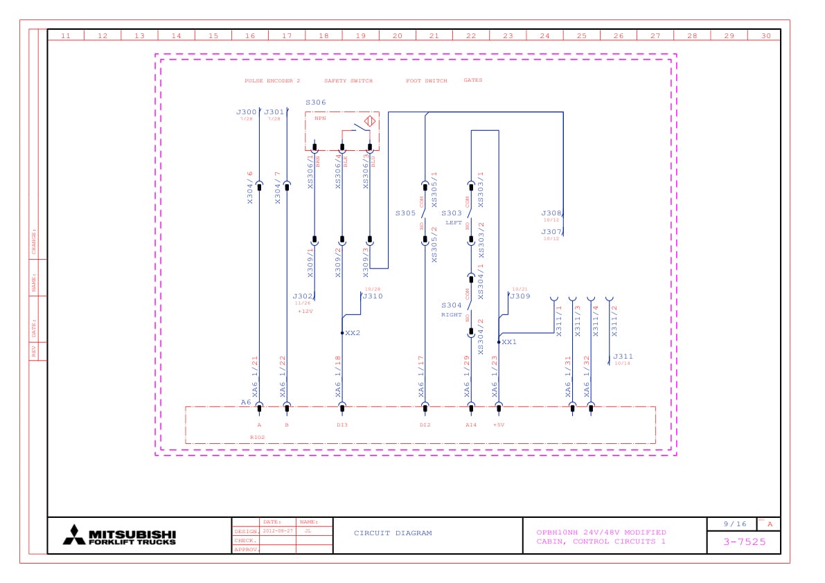 Alternative view of Mitsubishi OPBH10NH 24V-48V Modified Circuit Diagrams