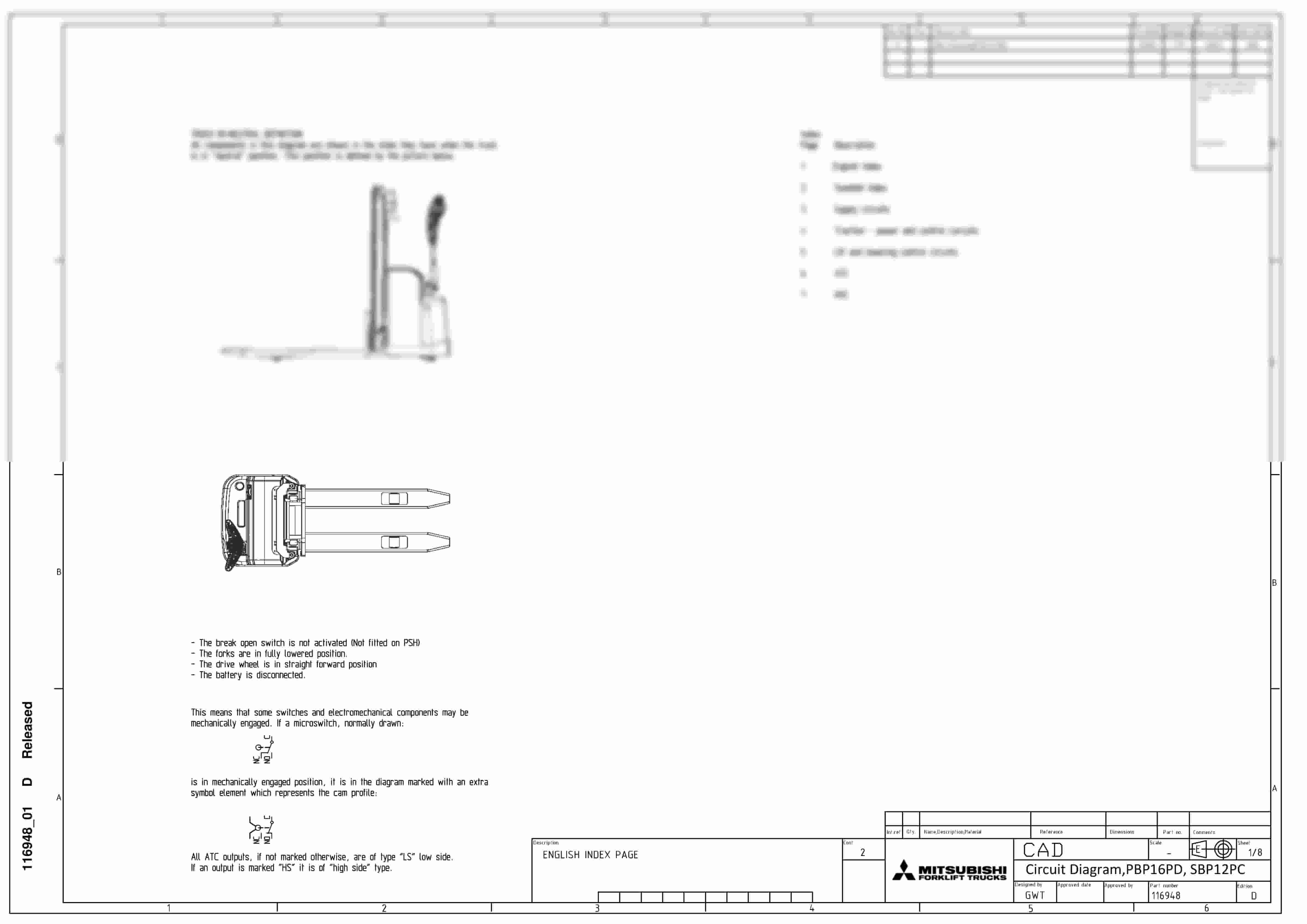 Mitsubishi PBP16PD, SBP12PC Circuit Diagram 116948