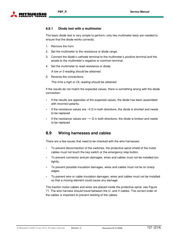 Mitsubishi PBP18N2R, PBP20N2R Service Manual 615026 2 Mitsubishi PBP18N2R, PBP20N2R Service Manual 615026 - Image 2