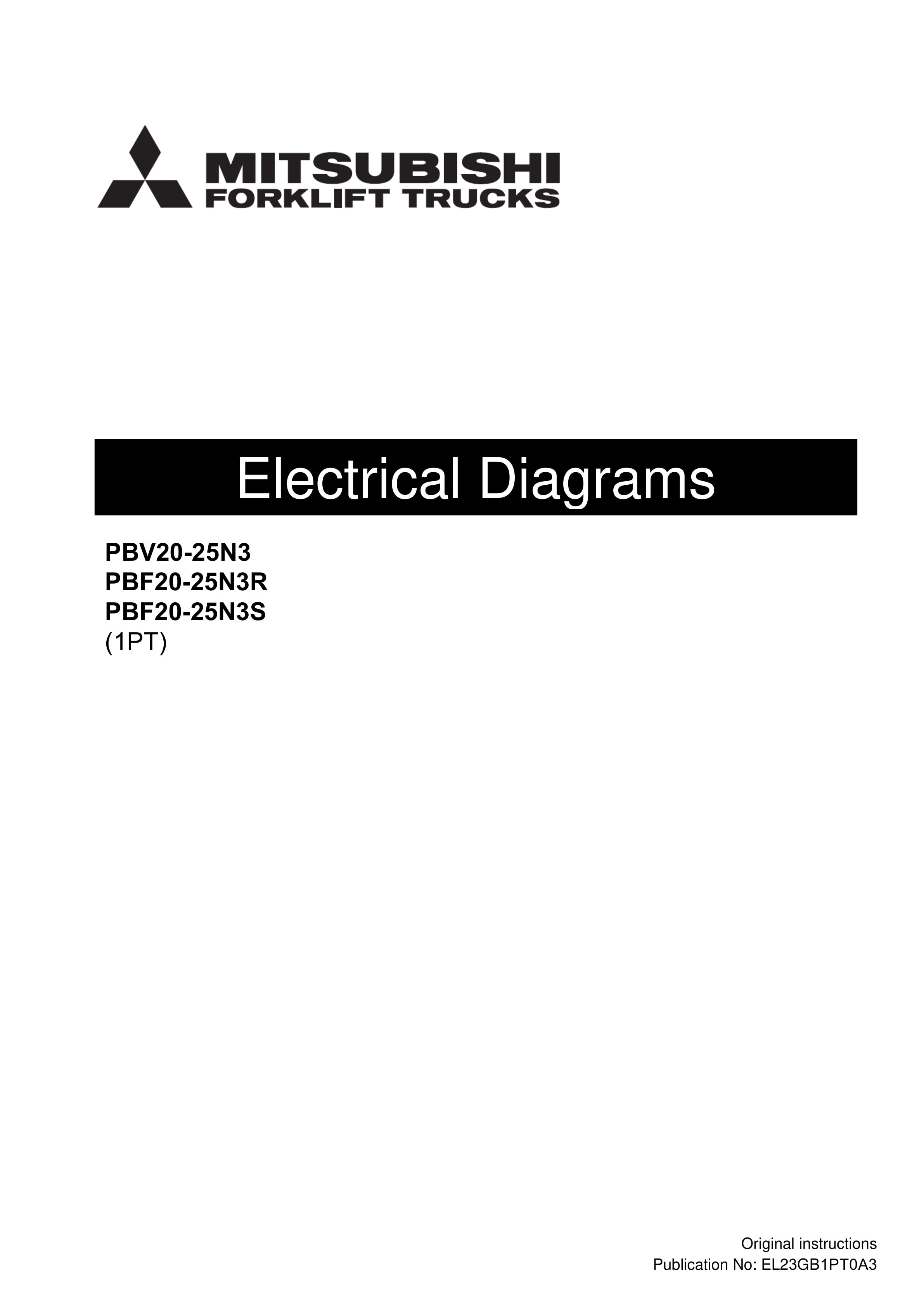 Mitsubishi PBV20-25N3, PBF20-25N3R, PBF20-25N3S Electrical Diagrams EL23GB1PT0A3