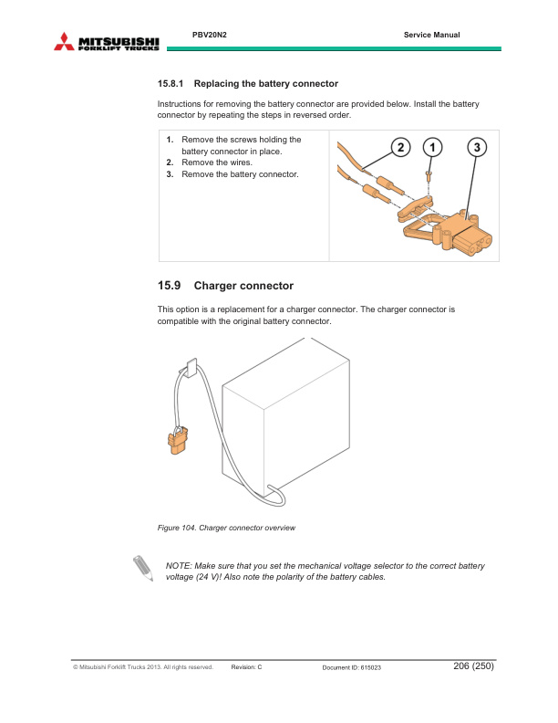 Mitsubishi PBV20N2 Service Manual 615023 EN C.1-4