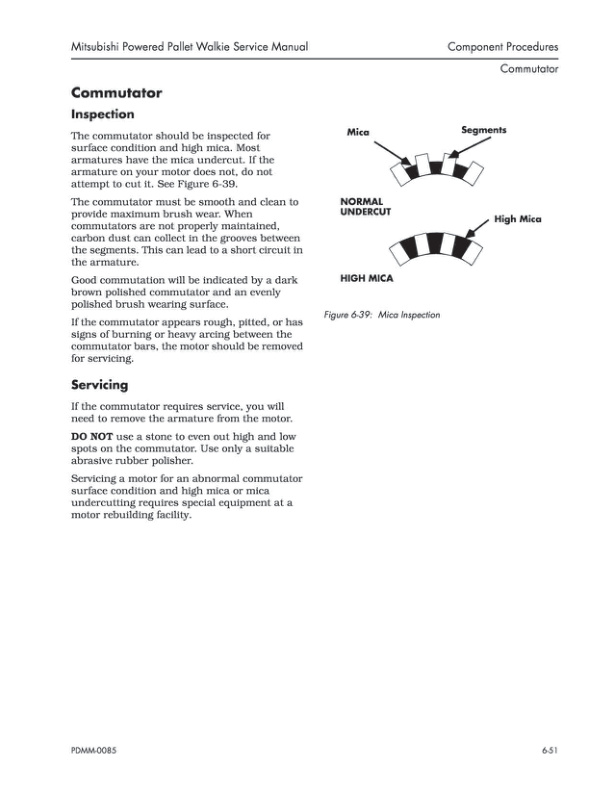 Mitsubishi PMW20 4.000 lb. Powered Pallet Walkie Service Manual WENB8549-01-4