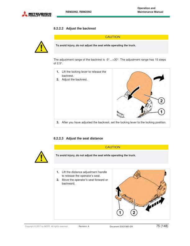 Mitsubishi RBM20N2, RBM25N2 Operation and Maintenance Manual 631965 EN A-2