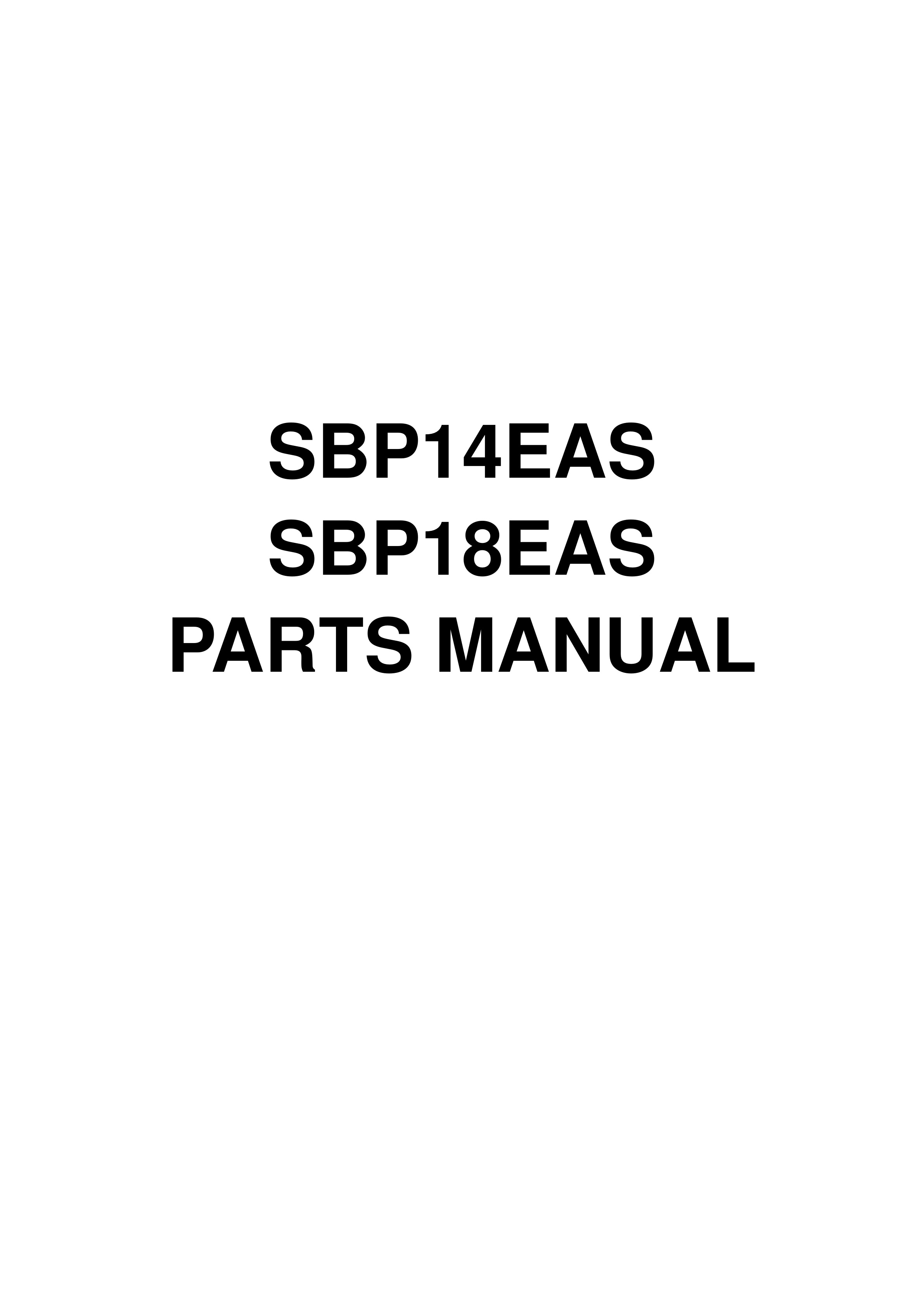Mitsubishi SBP14EAS, SBP18EAS Parts Manual