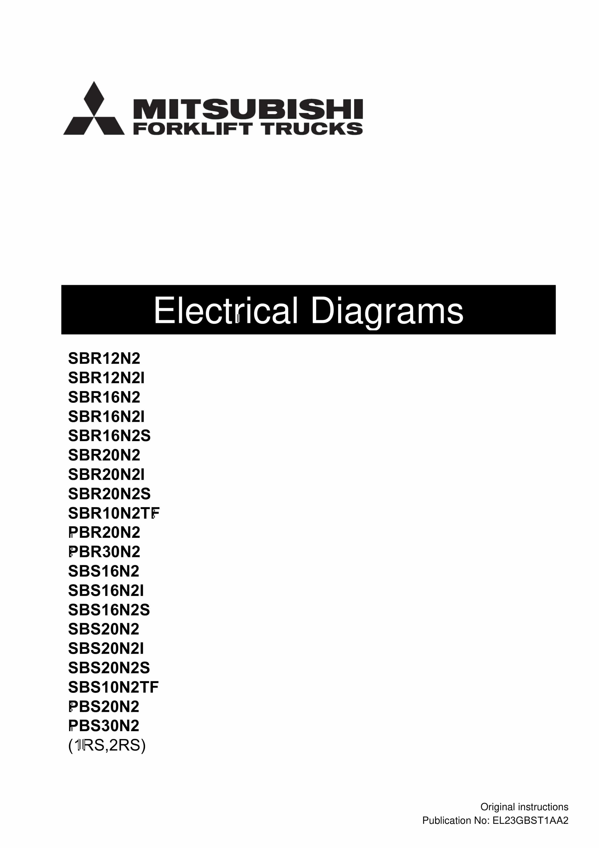 Mitsubishi SBR12N2 to PBS30N2 Electrical Diagrams EL23GBST1AA2