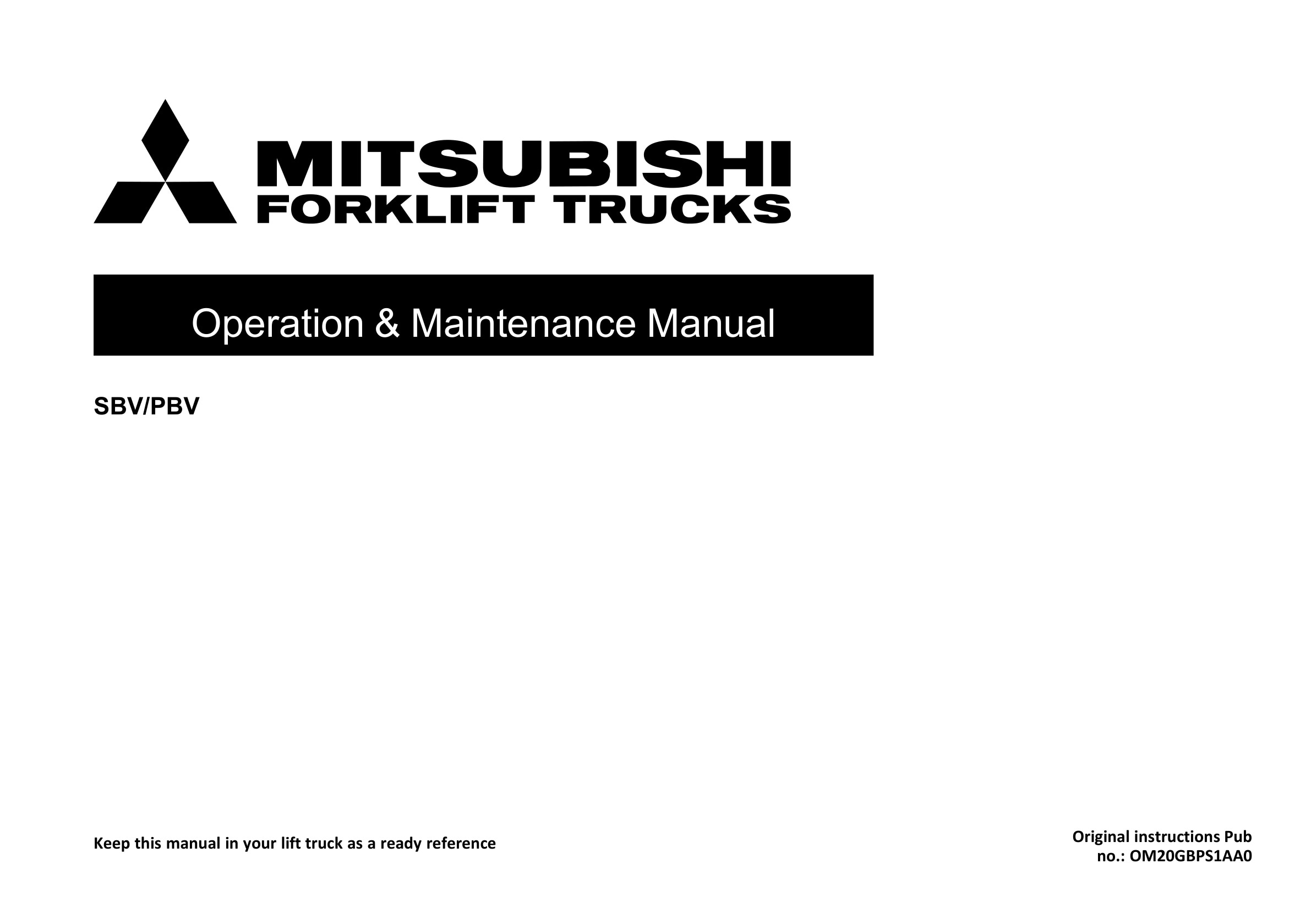 Mitsubishi SBV, PBV Operation and Maintenance Manual OM20GBPS1AA0