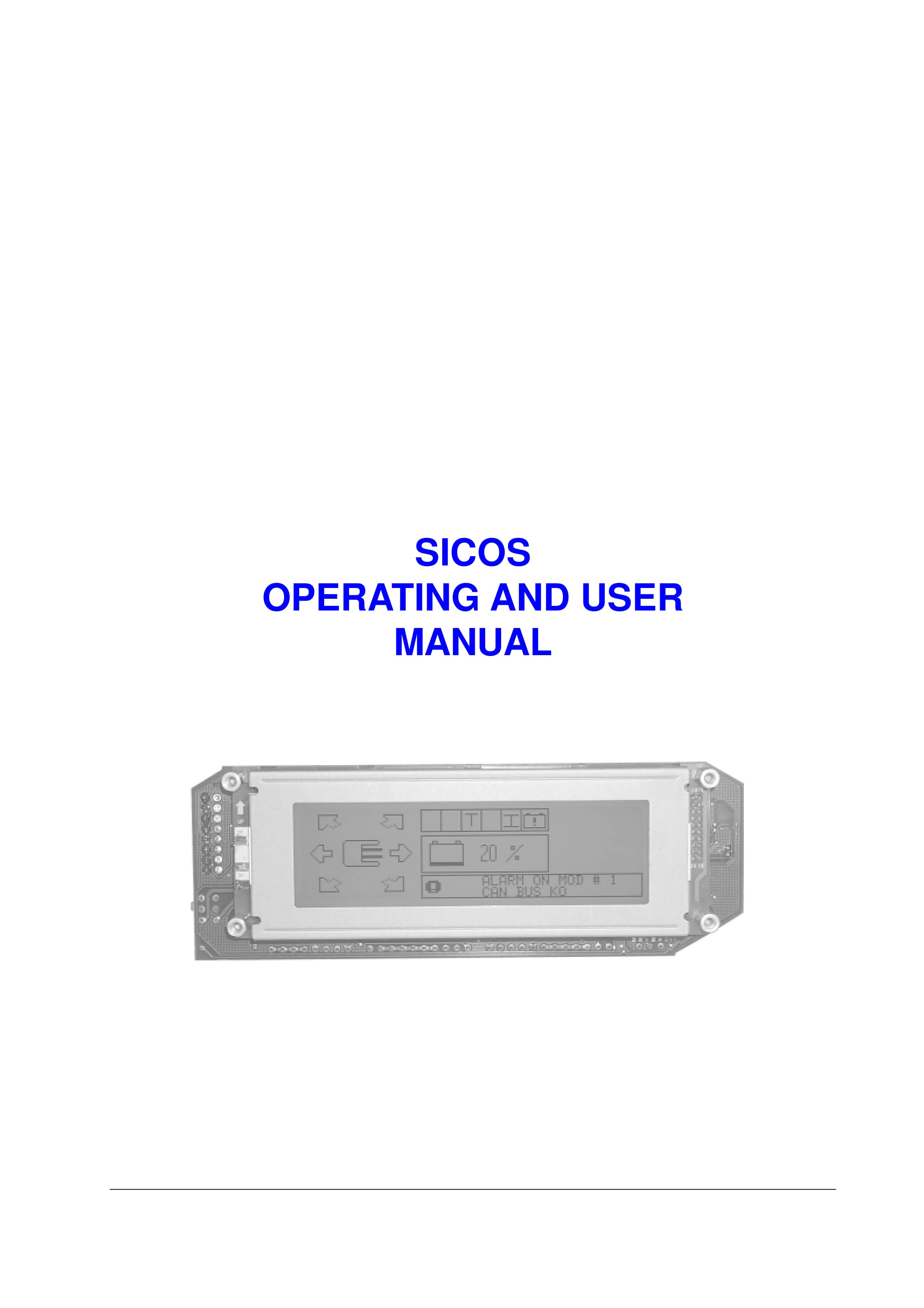 Mitsubishi SICOS Operating and User Manual