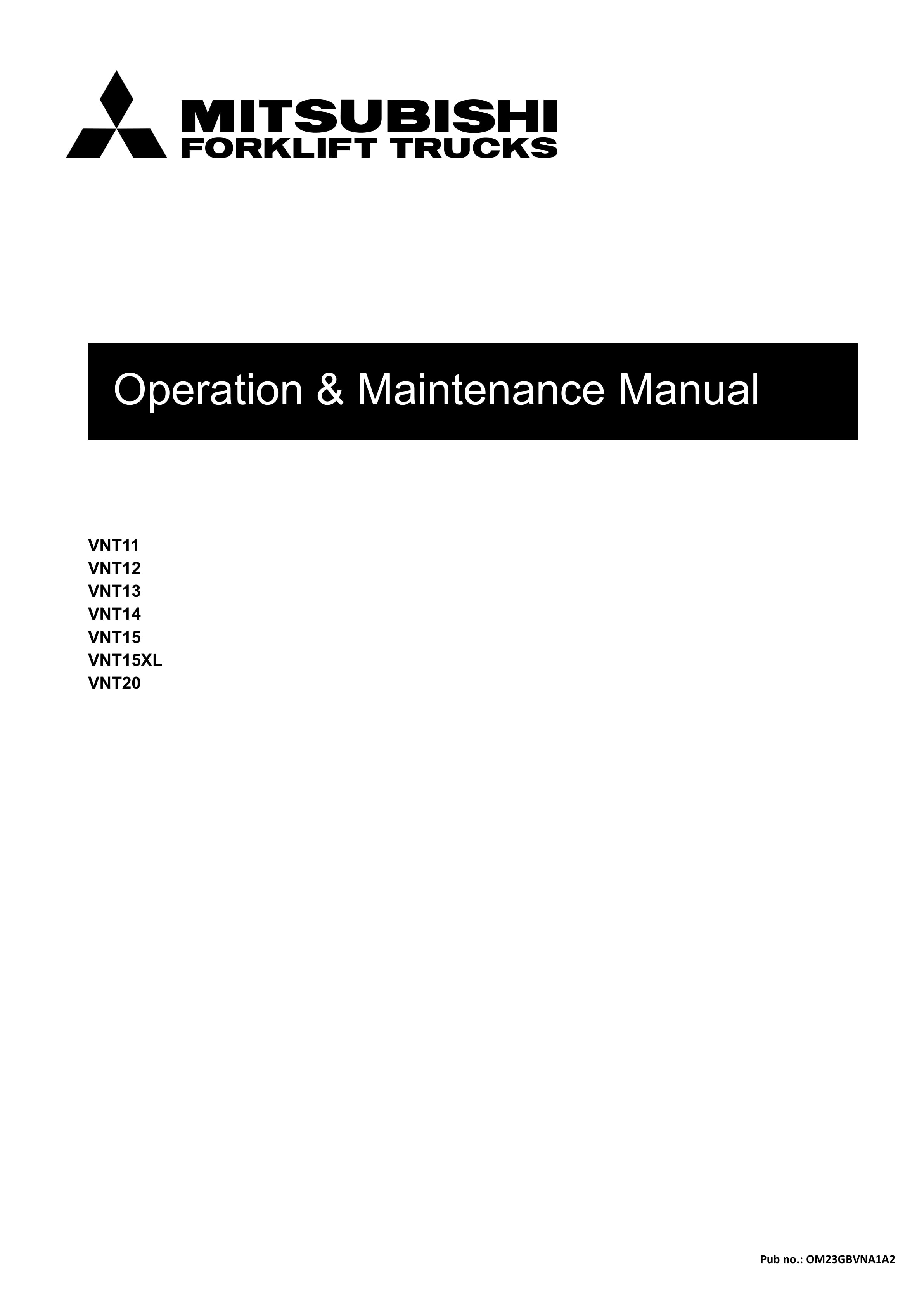 Mitsubishi VNT11 to VNT20 Operation and Maintenance Manual OM23GBVNA1A2