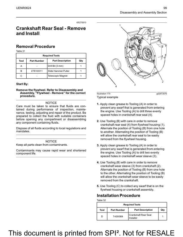 Alternative view of Perkins 854E-E34TA, 854F-E34T Industrial Engines Disassembly and Assembly UENR0624-02