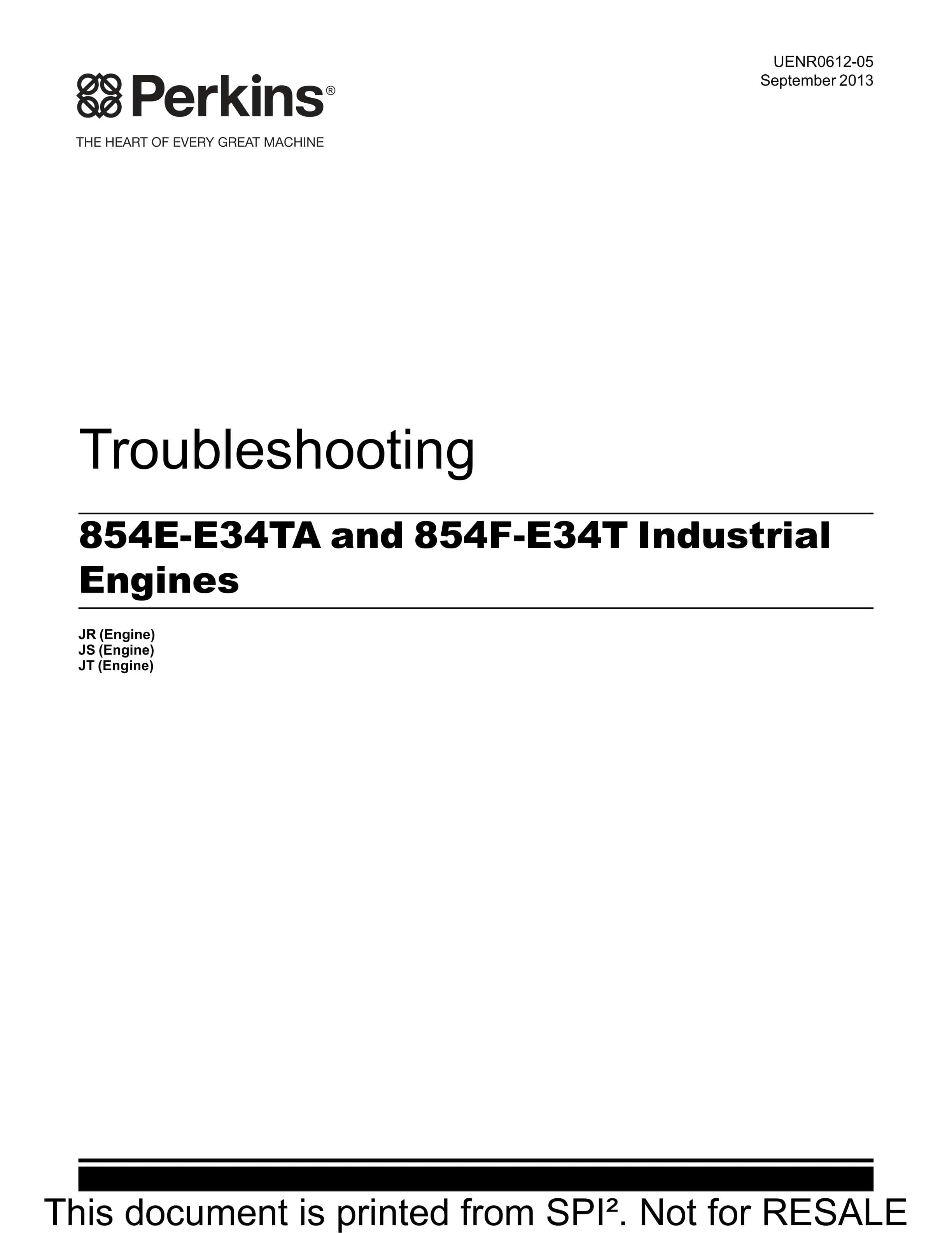 Perkins 854E-E34TA, 854F-E34T Industrial Engines Troubleshooting UENR0612-05