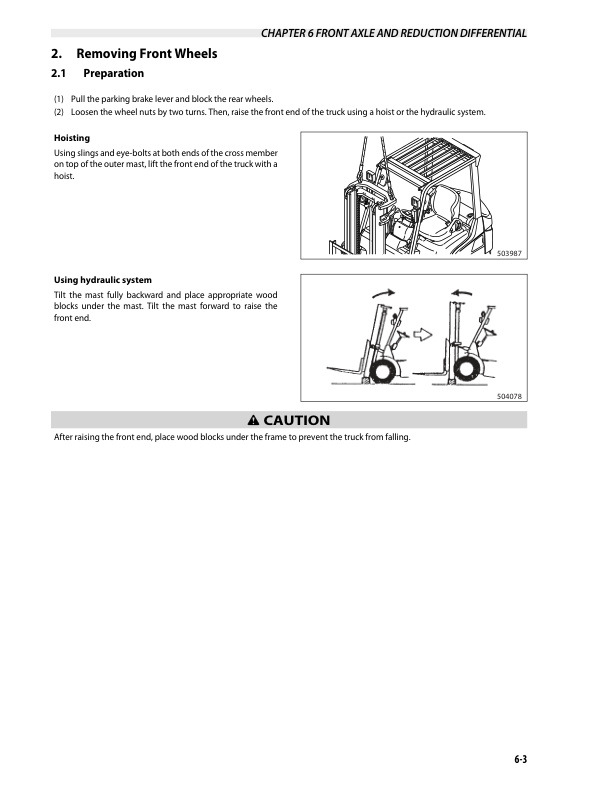 Towmotor GP20S-30S, DP20HS-30HS Chassis and Mast Service Manual 99729-90110-3