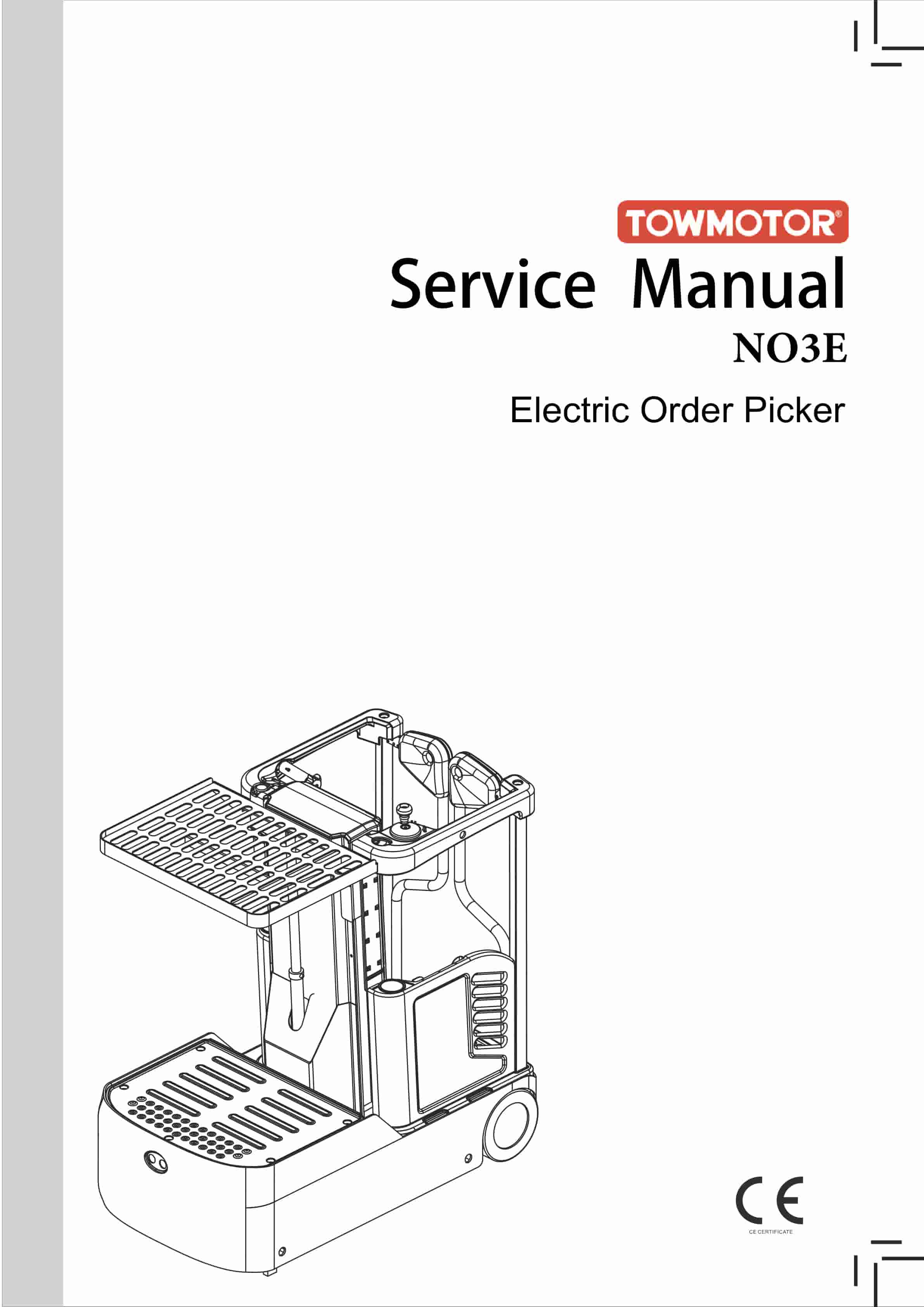 Towmotor NO3E Electric Order Picker Service Manual SM-1600