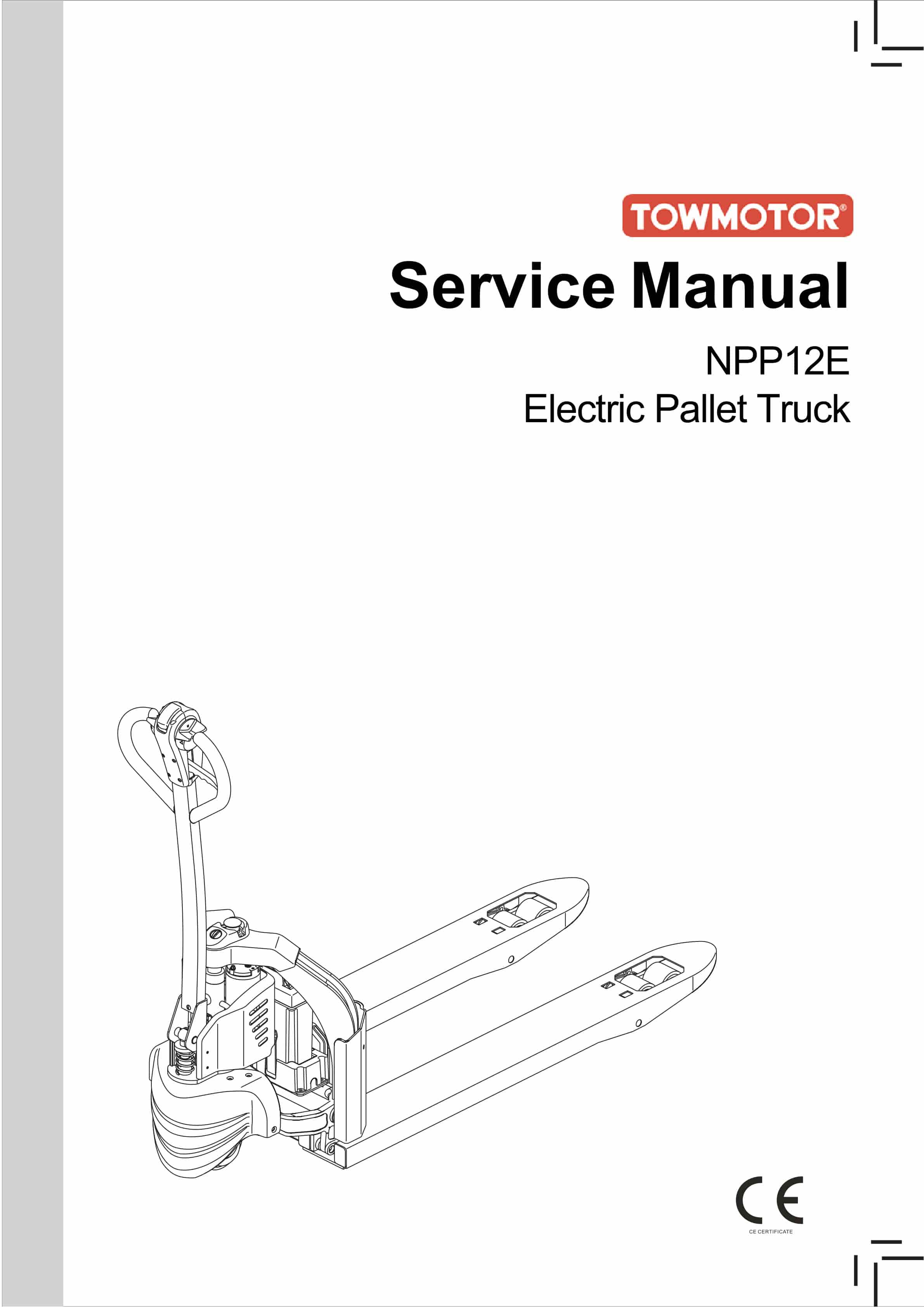Towmotor NPP12E Electric Pallet Truck Service Manual SM-1113