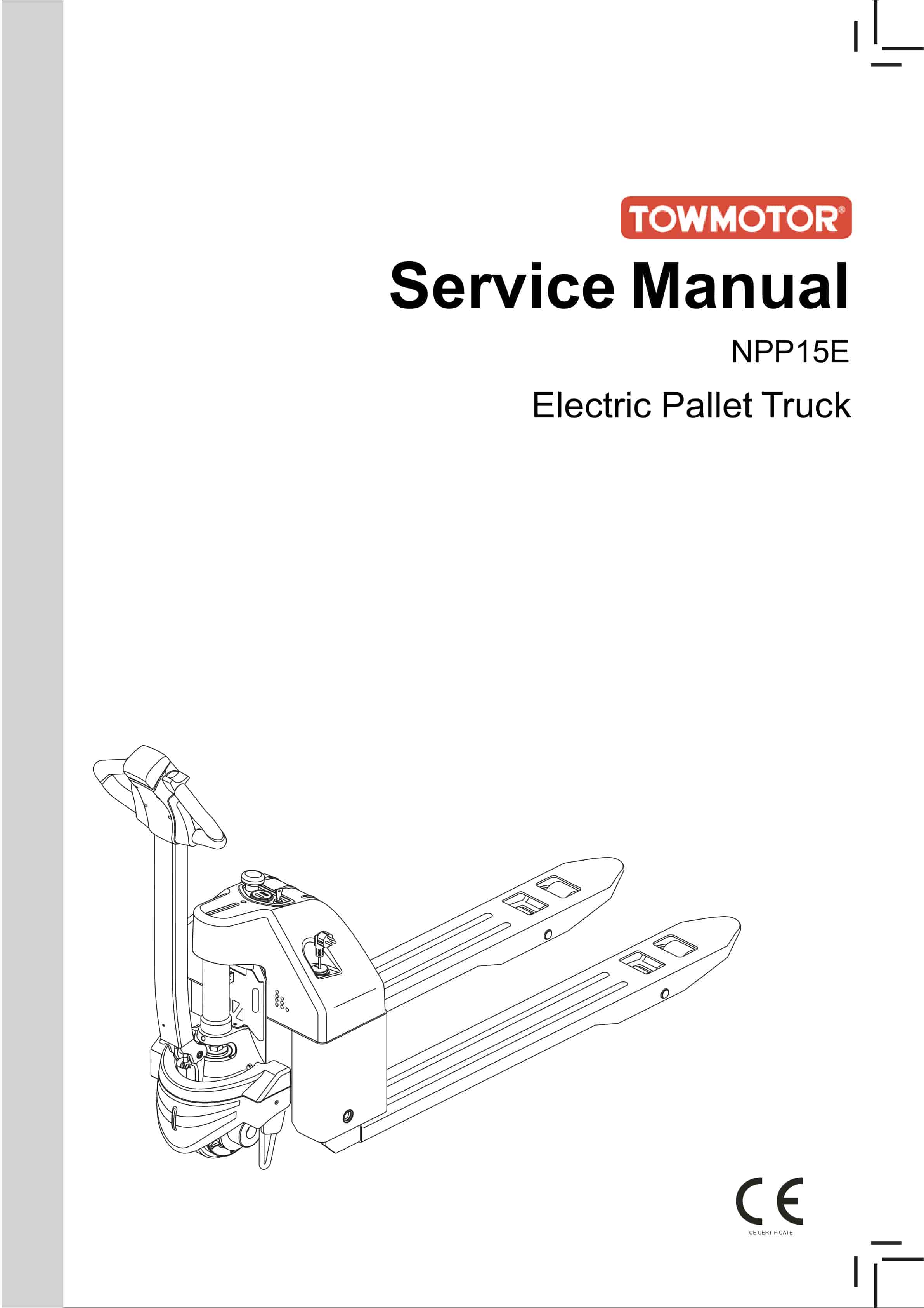 Towmotor NPP15E Electric Pallet Truck Service Manual SM-1115C