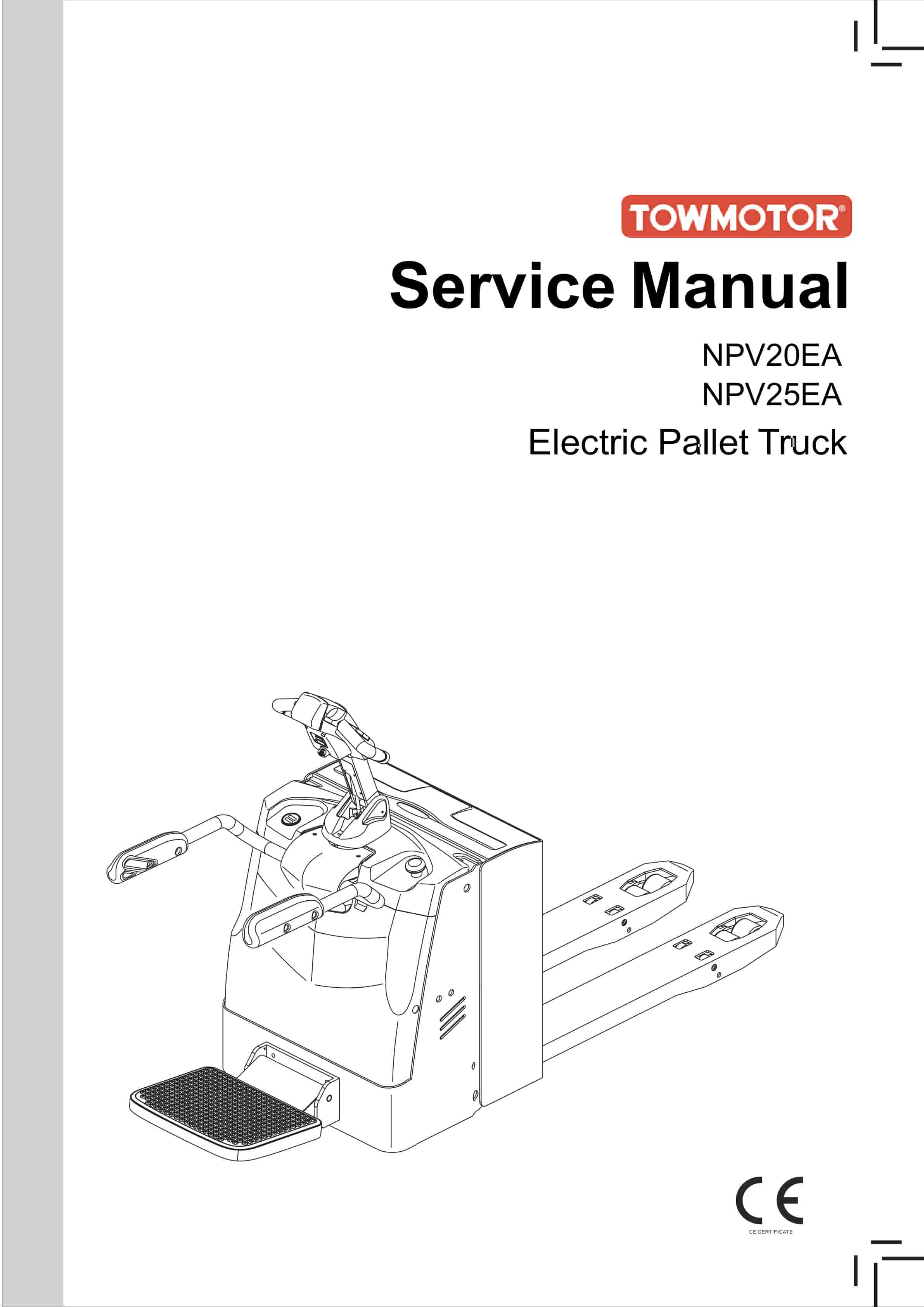 Towmotor NPV20EA, NPV25EA Electric Pallet Truck Service Manual SM-1221