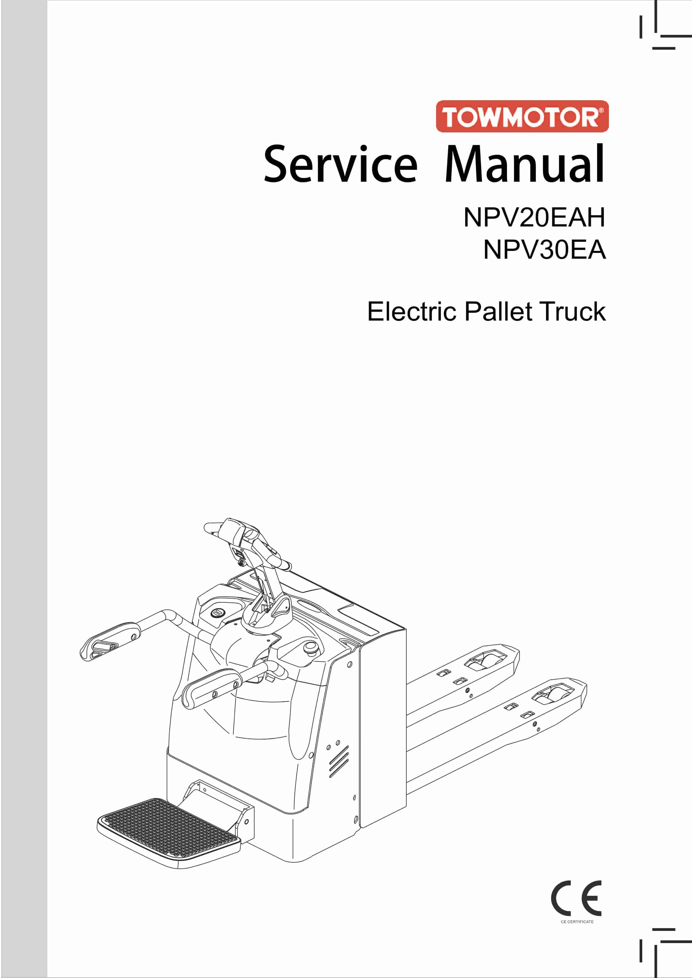 Towmotor NPV20EAH, NPV30EA Electric Pallet Truck Service Manual SM-1221