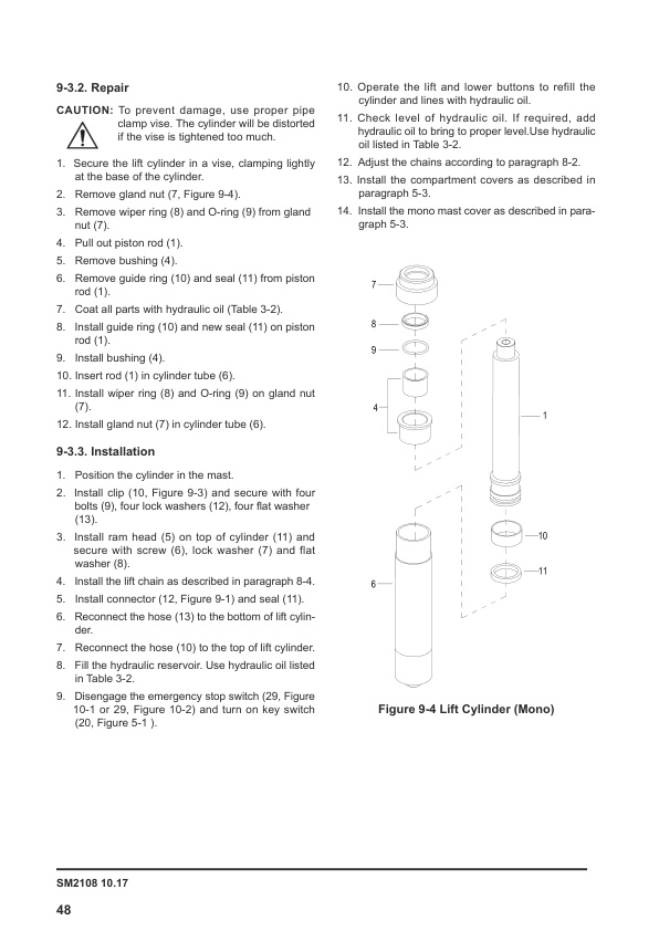 Towmotor NSP12E, NSP12ES Electric Stacker Service Manual SM-2108-4