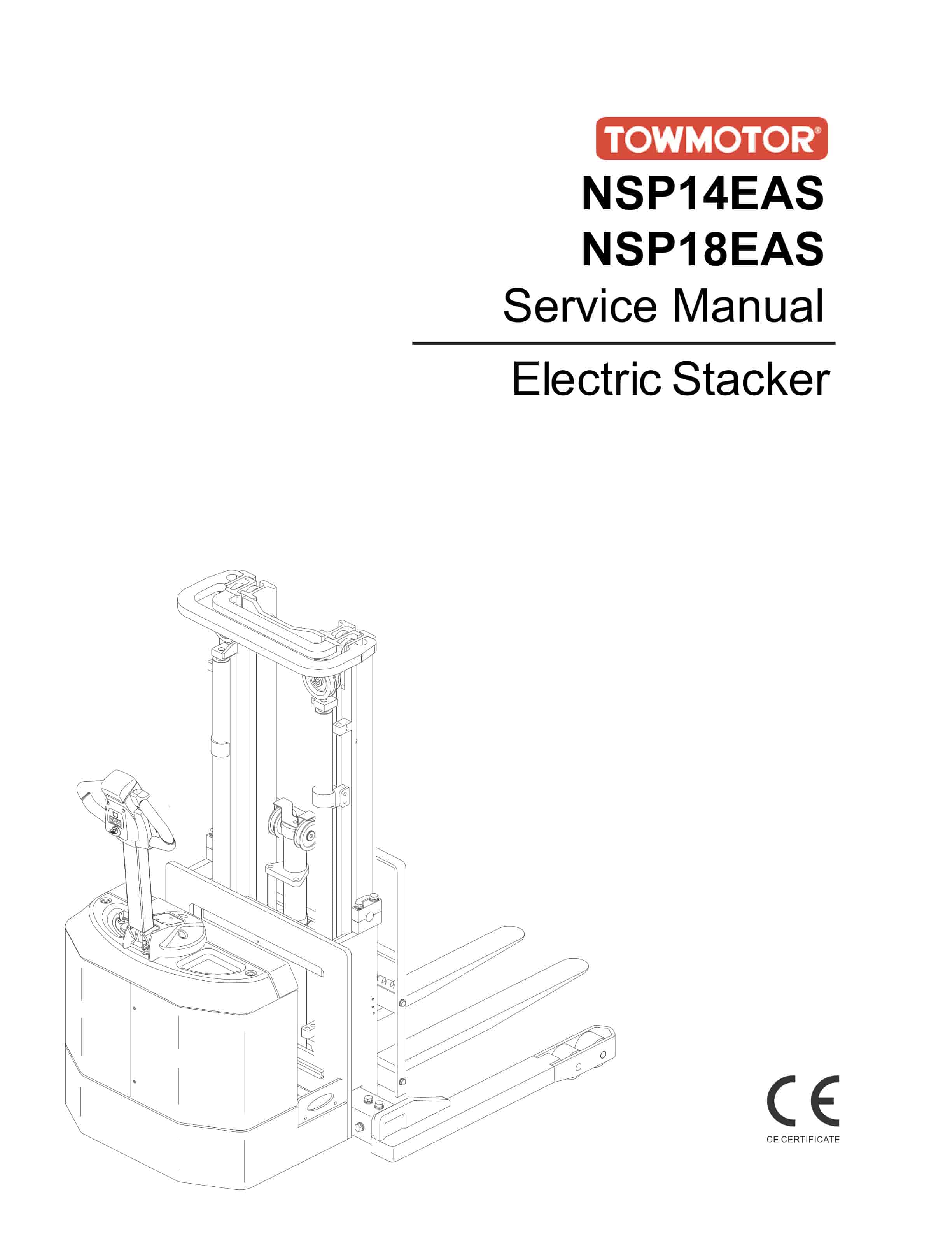 Towmotor NSP14EAS, NSP18EAS Electric Stacker Service Manual SM-2130