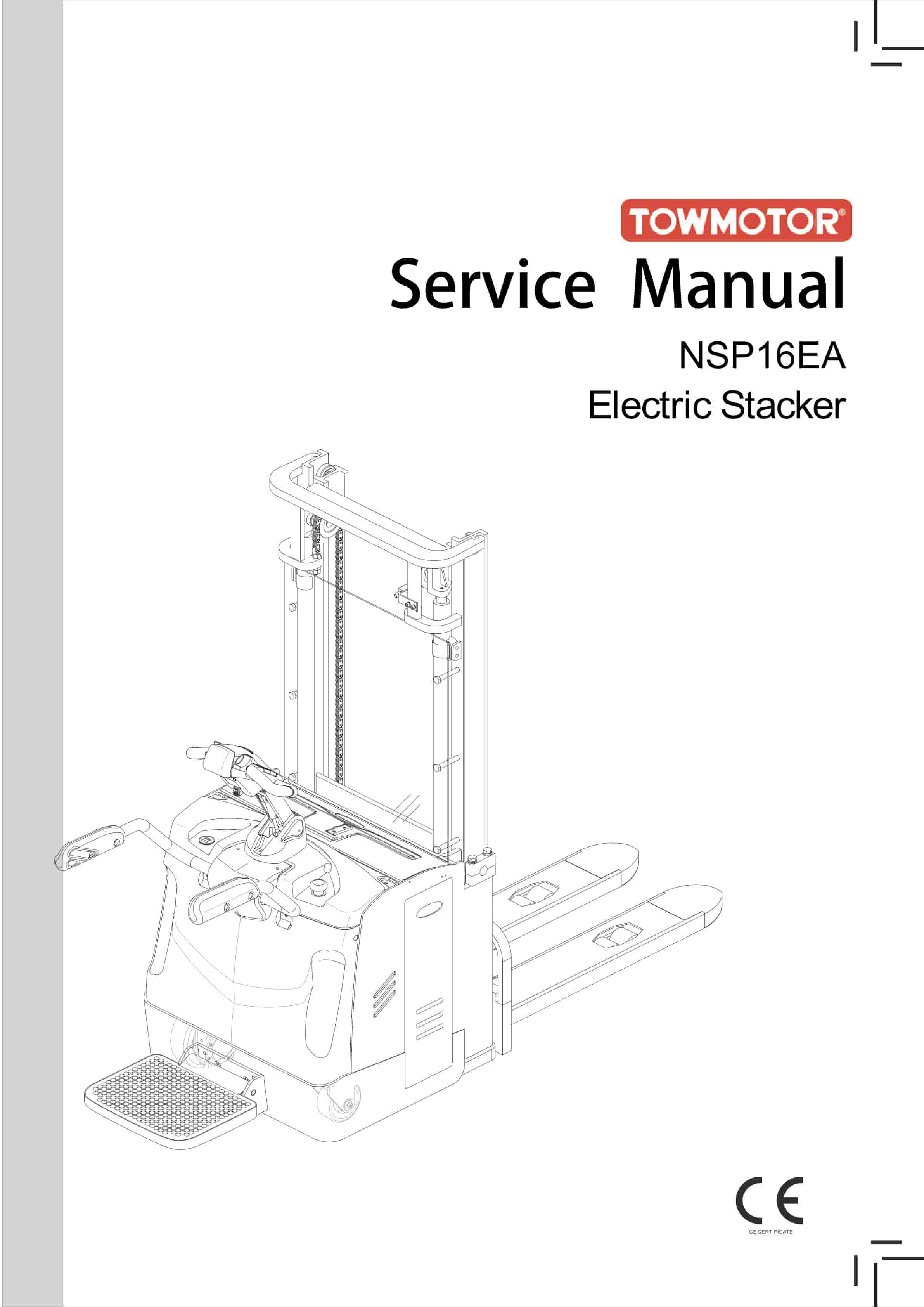 Towmotor NSP16EA Electric Stacker Service Manual SM-2218