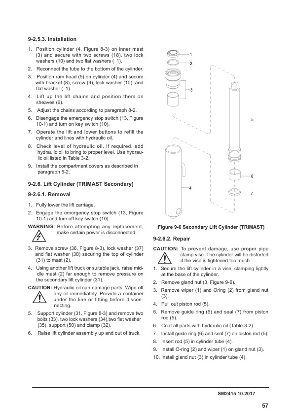 Towmotor NSX12EA, NSX15EA Reach Truck Service Manual SM-2415-5