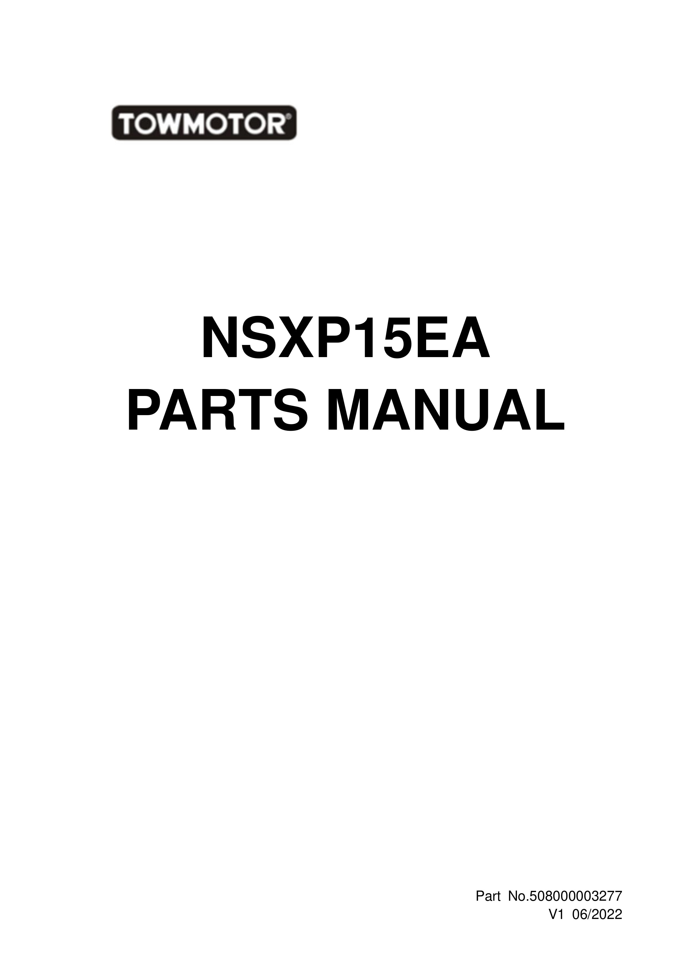 Towmotor NSXP15EA Parts Manual 508000003277