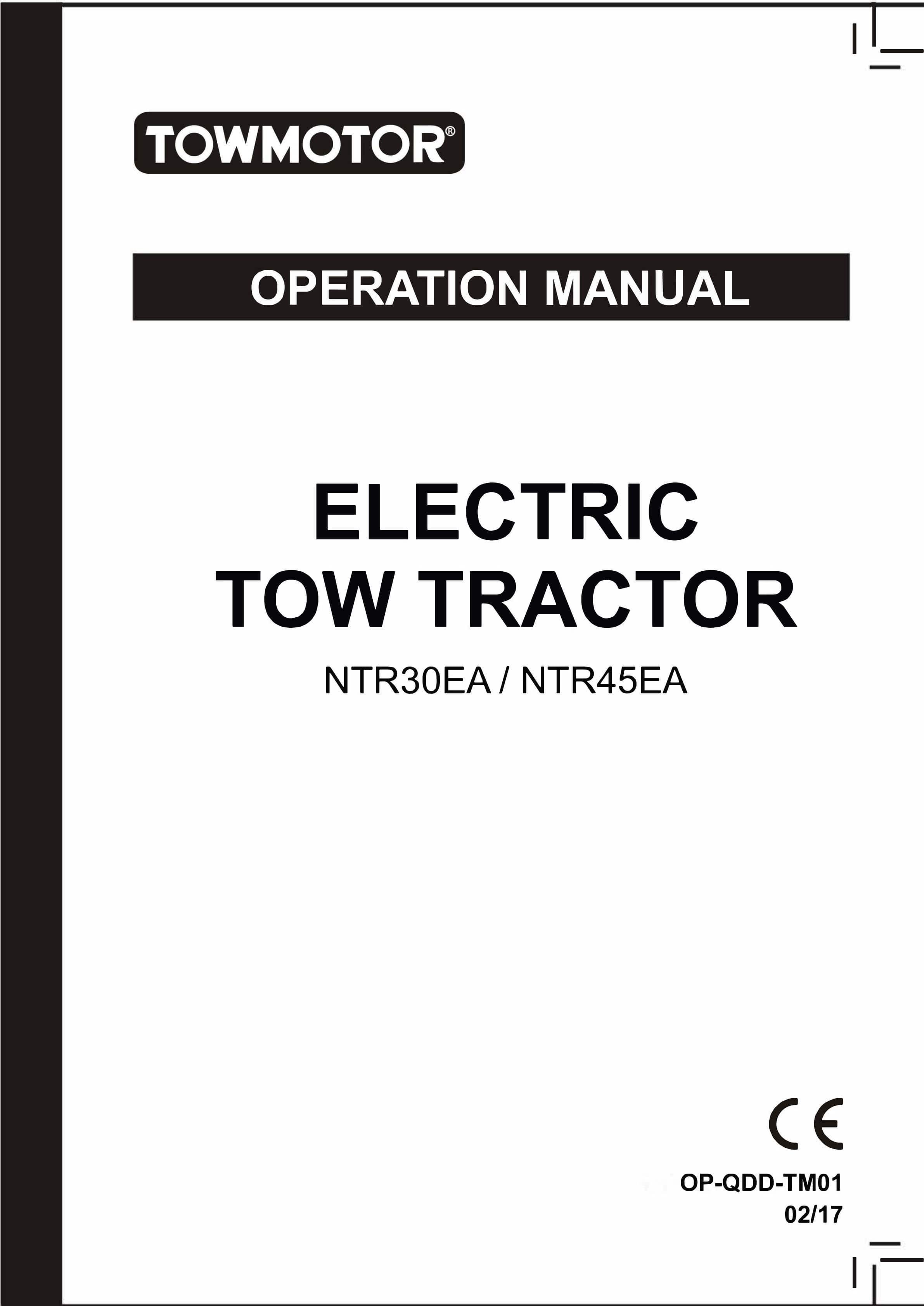 Towmotor NTR30EA, NTR45EA Electric Tow Tractor Operation Manual OP-QDD-TM01